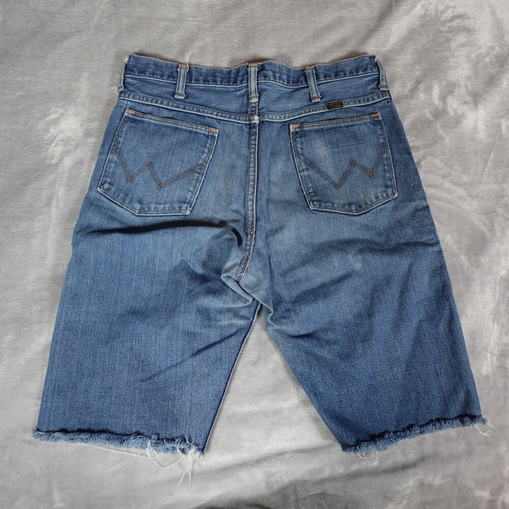 Vintage Wrangler Denim Cut Off Shorts Mens 34 (Fits 32x11) Western USA Made 60s